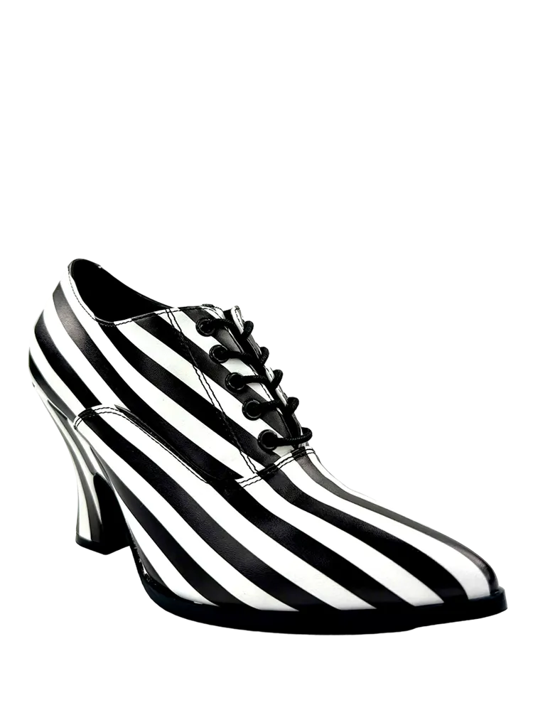 Victoria Stripe Heel - Black/White