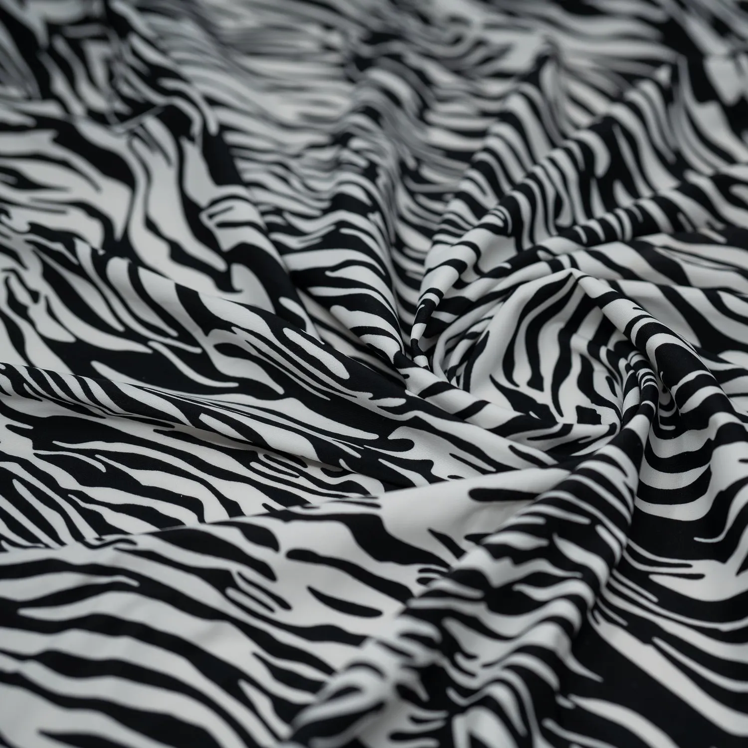 Zebra Nouveau Printed Spandex Fabric | Blue Moon Fabrics